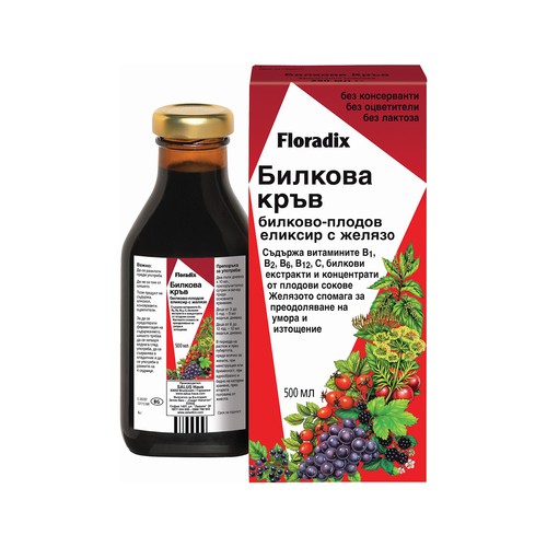 Floradix Билкова кръв с желязо х500 мл