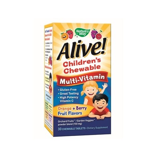 Alive Мултивитамини за деца х30 дъвчащи таблетки Nature's Way